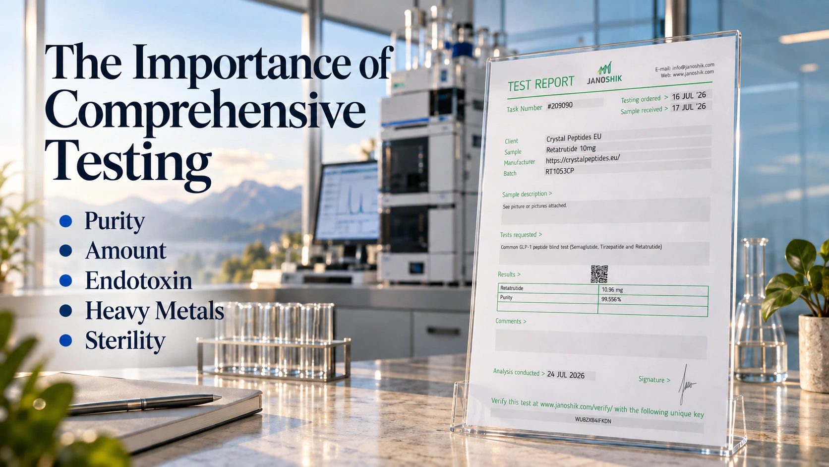 The Importance of Comprehensive Testing: Purity, Amount, Endotoxin and Sterility